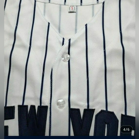 New York #22 button Down Baseball Jersey New WOT - Picture 3 of 6